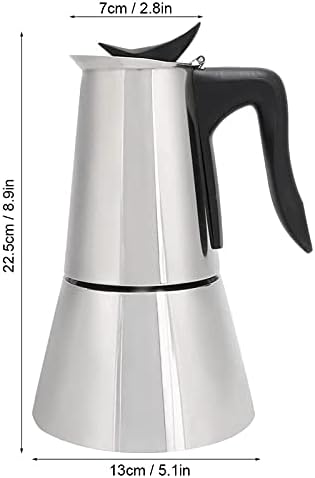 RSSK Electric Moka Coffee Pot Espresso Italian Coffee Maker 6 Cups Percolator Coffee Pot Electric Stainless Steel Classic Cafe Maker
