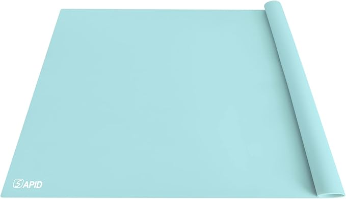 Extra Large Silicone Mat 36" x 24" Place Mats, Heat Resistant Mat for Kitchen Countertop Protector, Thick Placemats Washable Silicone Mats for Kitchen Counter Mat Dining Table Mat, Mint Green, Sapid