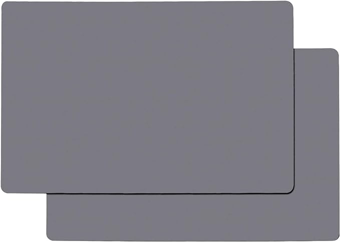 Gartful Gray Silicone Mats for Kitchen Counter, Large Silicone Countertop Protector, 25" x 17" Heat Resistant Desk Saver Pad, Nonskid Multipurpose Mat, Placemat, Non-Slip, 2PCS