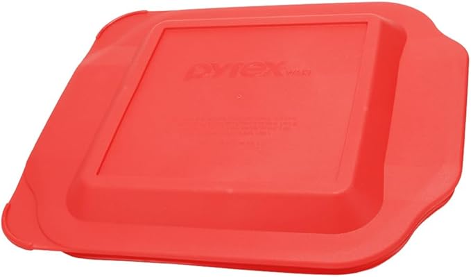Pyrex 222 2qt Glass Baking Dish & 222-PC Red Food Storage Replacement Lid - Made in USA