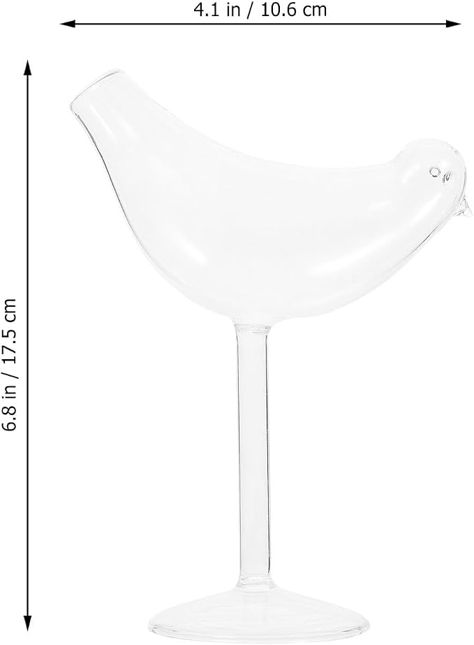 UPKOCH 8 Pack Cocktail Glass Bird Shaped Cocktail Glass Set Creative Glass Goblet Clear Champagne Wine Glasses Transparent Glassware for Bar Restaurant Club Party