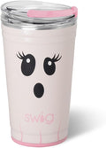 Swig Life 24oz Party Cup, Halloween Insulated Travel Coffee Tumbler with EZ Slider Lid, Cup Holder Friendly, Stainless Steel 24 oz Tumbler, Reusable Mug (Boo Crew Ghost)