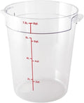 Soro Essentials- 8 qt. Polycarbonate Round Food Storage Container with Graduated Markings Clear Color- Stackable Storage Bin Food Container with Handle for Pantry Organizer Storage Kitchen Fridge