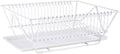 ULTECHNOVO Dish Drying Rack Over Sink Metal Drainer Rack with Utensils Holder and Removable Tray Kitchen Storage Organizer for Countertop Use
