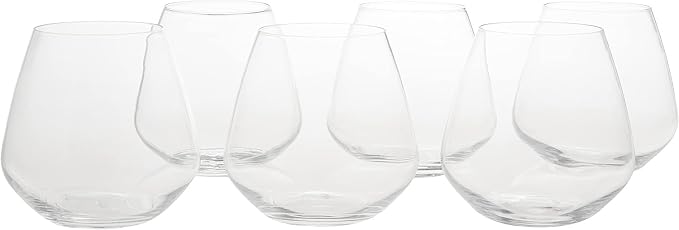 Luigi Bormioli Atelier Stemless Pinot Noir Wine Glass, 20-Ounce, Set of 6