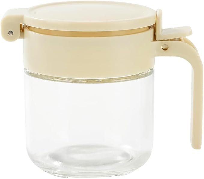 9 PCS Kitchen oil dispensers Spice Jars And Food Conainers Set, Clear Glass With Food Degree Plastic, 17 oz Cooking oil dispener, 8.8 oz Condiment Spice Jars, 8.4 oz Sealing Oats Containers