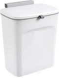 Hanging Trash Can, Kitchen Garbage Bin Waste Bins, Kitchen Slide Lid Trash Can Wall-Mounted Household Hole-Free Storage Bucket Wall Cabinet Door Large Box with A Lid