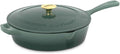 Cuisinart Chef's Classic Enameled Cast Iron Dutch Oven with Lid, Porcelain Enameled Interior, Oven Safe, Induction Compatible, 12-Inch, Chicken Fryer, Green Gradient