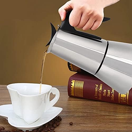 RSSK Electric Moka Coffee Pot Espresso Italian Coffee Maker 6 Cups Percolator Coffee Pot Electric Stainless Steel Classic Cafe Maker