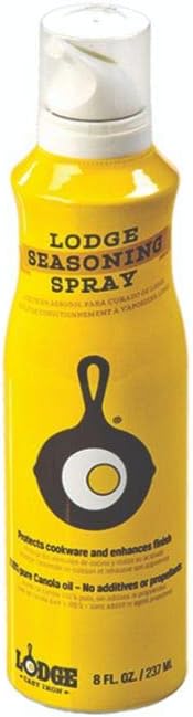Lodge Cast Iron 8-Ounce Seasoning Spray and Lodge Chainmail Scrubbing Pad Set