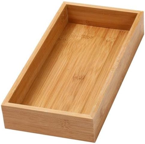YBM Home Bamboo Drawer Organizer Storage Box for Kitchen Drawer, Junk Drawer, Office, Bedroom, Children Room, Craft, Sewing, and Bathroom, 6 Pack 6x12x2 inch