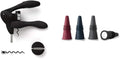 Rabbit Wine Corkscrew with Foil Cutter, 1 EA, Black & Bottle Stoppers, Set of 4, Multicolor