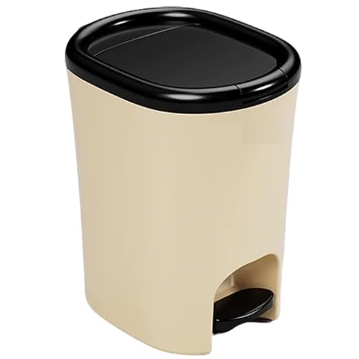 Trash can with lid, Plastic Trash can with Foot Pedal, Suitable for Dining Room, Bedroom, Living Room, Indoor and Outdoor(C,20L)