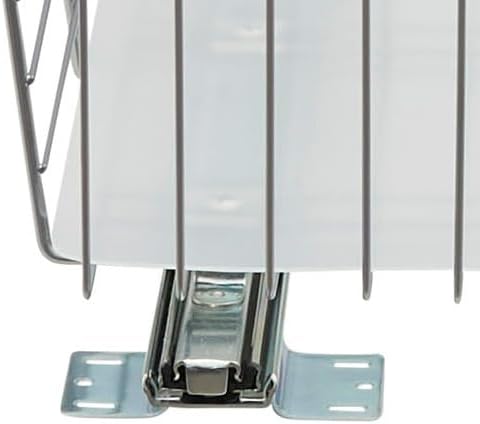 Household Essentials Glidez Steel Pull-Out/Slide-Out Storage Organizer with Plastic Liner for Under Cabinet or Wire Shelf Use - Produce Bin Design - Fits Standard Size Cabinet or Shelf, Brushed Silver