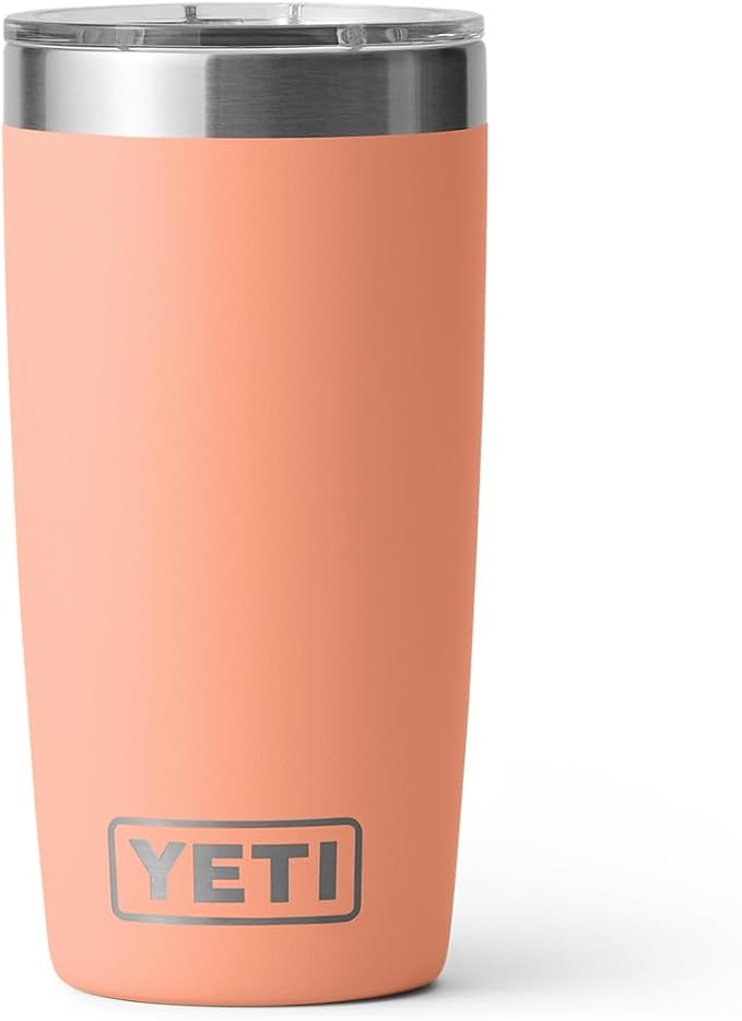 YETI Rambler 10 oz Tumbler, Stainless Steel, Vacuum Insulated with MagSlider Lid, Low Country Peach