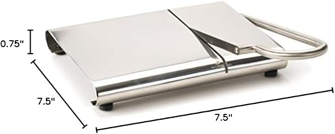 RSVP International Endurance Collection Cheese Slicer, Guillotine Style Sleek Modern Design, Stainless Steel Blade, Non-Skid Feet, Dishwasher Safe, 7x5.25" Base, 4" Blade