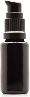 Infinity Jars 10 Ml (0.34 fl oz) Refillable Ultraviolet Black Glass Pump Bottles Leak-Proof Travel Containers for Toner, Sanitizer, Beard Oil, Hair Serum, Essential Oils