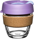 KeepCup Brew Cork, Reusable Glass Tumbler with Natural Cork, Short Coffee Cup 8oz/227ml - Moonlight