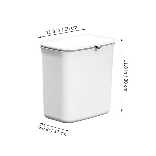 SUPVOX Dry and Wet Separation Hanging Trash Can Dual Compartment Kitchen Garbage Bin White Plastic Over Cabinet Door for Household Waste Sorting