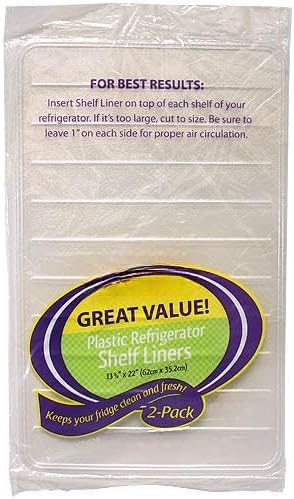 Pack of 2 Clear Plastic Refrigerators Liners - Disposable Durable Shelf Protectors for Refrigerators, Drawers, Bins, Pantry, Cabinets and Kitchen Storage (48)