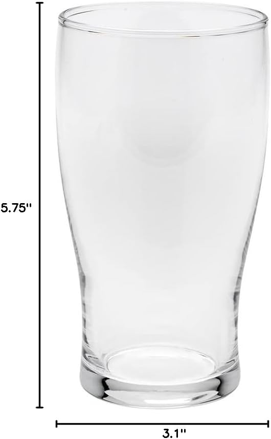 Restaurantware-16 Ounce Tulip Beer Glasses, Set Of 6 Fine-Blown Stout Beer Glasses - Tulip-Style, Tempered, Clear Craft Glass, Dishwasher-Safe, For Beers, Ales, or Cocktails