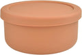 24fl oz (700ml) Silicone Food Storage Containers,Round Bowls with Lids - Meal Prep Containers for Kitchen Serving, Salad & Lunch - Airtight, Microwave/Fridge/Dishwasher Safe, BPA-Free (Brown)