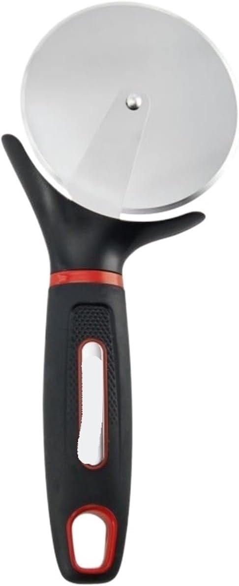 Soft Grip Stainless Steel Pizza Wheel with Blade Guard Comfortable Handle Dishwasher Safe Pizza Slicing Focaccia Baking