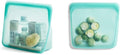Stasher Reusable Silicone Storage Bags, Food Storage Containers, Microwave and Dishwasher Safe, Leak-free, Stand Up - Mid (Aqua) and Sandwich (Aqua)