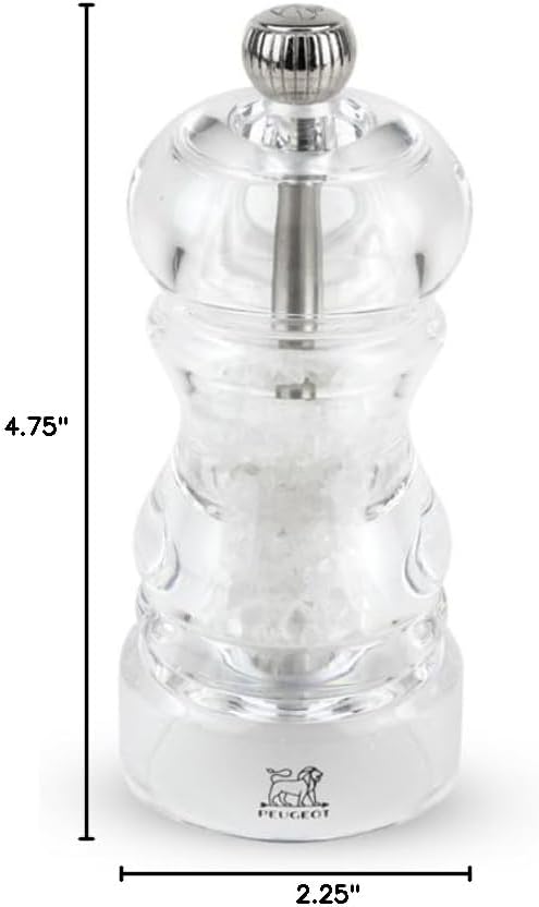 Manual salt mill, acrylic, 12 cm
