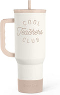 SANDJEST Teacher Appreciation Gift for Women – Stainless Steel Insulated Tumbler with Handle - Teachers Travel Coffee Mug Cup for Women Back to School Birthday Christmas, 40oz