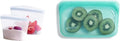 Stasher Reusable Silicone Storage Bags & Bowls Bundle | 2-Pack Clear Bowls + Aqua Snack Bag