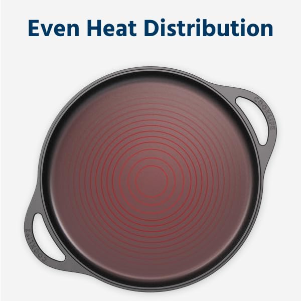 COOKLIFE 12 Inch Cast Iron Griddle with Hot Handle Cover