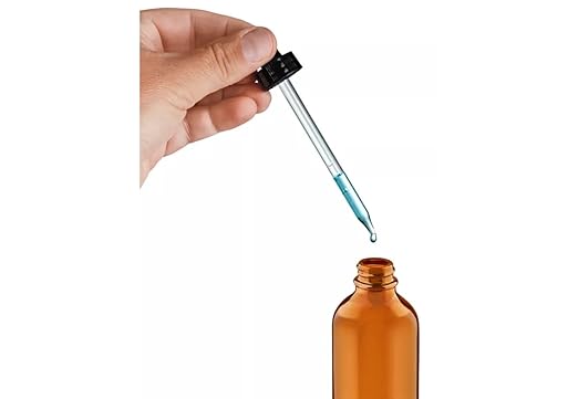 United Scientific™ 8oz (240mL) Leakproof Flint Glass Dropper Bottles, Amber Glass, Pack of 12