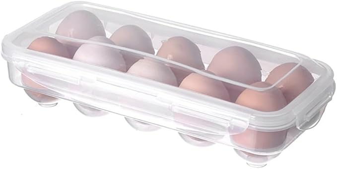 TOWINE Food Storage Containers Egg Preservation Box Refrigerator Egg Storage Box Home Preservation Storage Box Kitchen Multi-Grid Portable Egg Box (Color : Clear, Size : A)