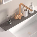 Quick Drying Stone Faucet Mat for Kitchen Sink, 23.6'' Long Diatomite Sink Tray, Faucet Splash Guard for Kitchen,Bathroom Counter, Prevents Moisture, Super Absorbent, White (Dark grey)