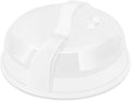 Flexzion 10.5 Inch Microwave Splatter Cover - BPA-Free Anti-Splatter Microwave Cover with Adjustable Steam Vent, Dishwasher Safe, Transparent Plastic Food Covers for Microwave Cooking
