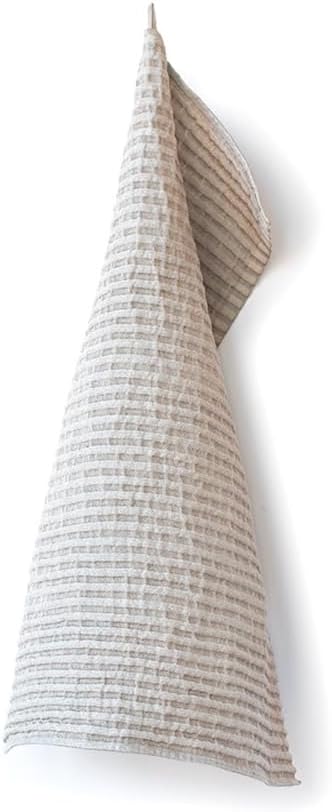 Vaxbo Lin 100% Linen Hand + Tea Towels | Made in Sweden | Different Sizes + Stunning Array of Colors - Storm + Little Storm (White/Golden, Storm 50x70cm (19.5x28.5))
