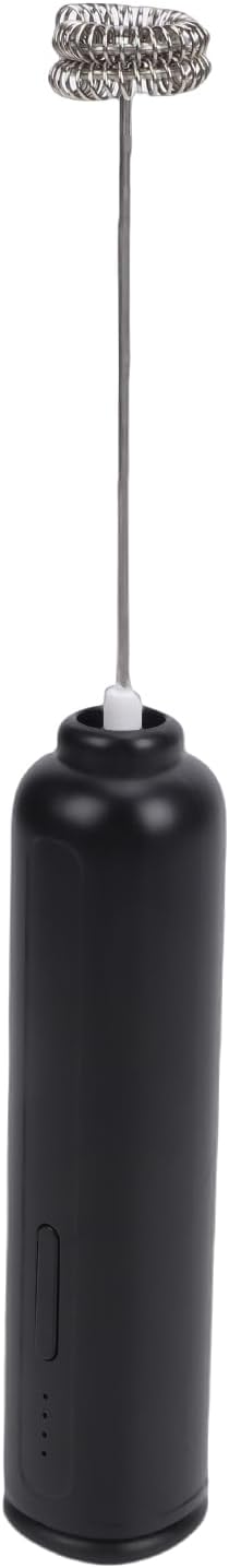 Zerone Milk Frother Handheld Rechargeable Electric Whisk, 10000 RPM, 3 Speeds for Lattes, Cappuccinos, and Hot Chocolate, Perfect for Home or Office Use (Black)