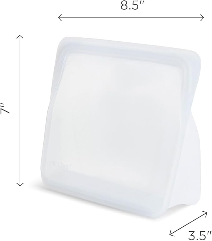 Stasher Silicone Reusable Storage Bag, Stand-Up Mid Bag, Reusable Freezer Bag, Microwave, Dishwasher, Oven Safe, Sous Vide, Premium Lunch Container, Eco Friendly, Food Storage Bag, 56 oz, Deep Ocean | Reusable Food Bag