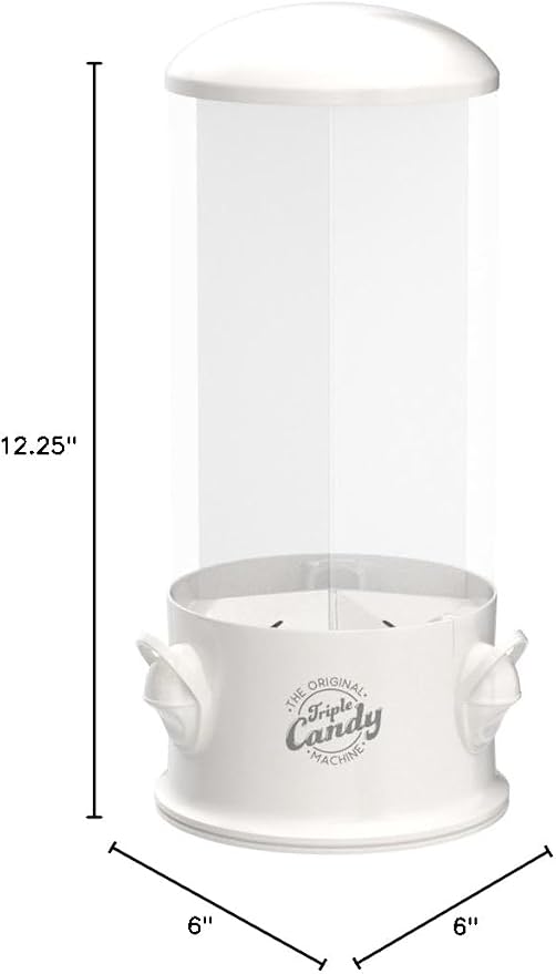 Handy Gourmet Original Triple Candy Machine-Fun Candy & Nut Dispenser-New & Improved (Pearl White), Standard (JB8450PWHI)