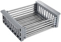 Adjustable Stainless Steel Over Sink Dish Drying Rack, Multi-Purpose Kitchen Organizer for Plates, Bowls & Fruits - Space-Saving Drain Basket (Gray, X-Large)