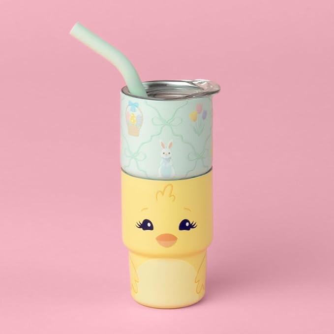 Swig Life Swig Shots Insulated Tumbler 2oz, Stainless Steel Mini Tumbler with Lid and Silicone Straw, Double Wall & Vacuum Sealed, Mini Tumblers for Shots (Spring Chick)