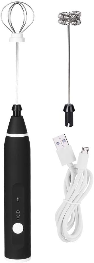 Electric Automatic Egg Beater Mixer Milk Frother 3 Speed Adjustable Blender with USB Charging Black for Home Office