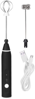 Electric Automatic Egg Beater Mixer Milk Frother 3 Speed Adjustable Blender with USB Charging Black for Home Office
