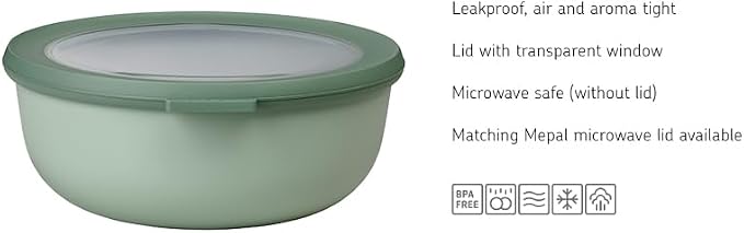 Mepal – Multi Bowl Cirqula 4-Piece Set – Food Storage Container with Lid - Suitable as Airtight Storage Box for Fridge & Freezer, Microwave Container - 350, 750, 1250, 2250ml - Vivid blue