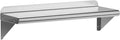 NSF Certified 12" x 24" Stainless Steel Wall Mount Shelf with Backsplash, Commercial Grade, 180 lb Capacity for Restaurant and Kitchens.