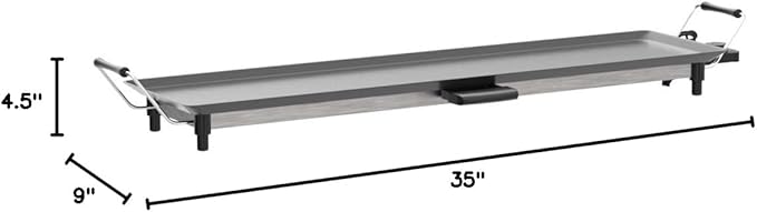Costzon 35" Electric Griddle, 2000W Nonstick Extra Large Griddle, Long Table Top Grill w/5-Level Temp & Drip Tray, Indoor Outdoor Cooking Plates Teppanyaki Grill for Pancake, BBQ, Camping Gatherings