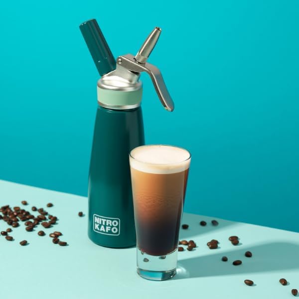 Premium 1L Nitro Coffee Maker, Aluminum Nitro Cold Brew Coffee Maker with Nitro Diffuser Nozzle & Cold Brew Pitcher for Making Nitro Cold Brew, 1 Quart/1L, Includes (10) N2 Cartridges