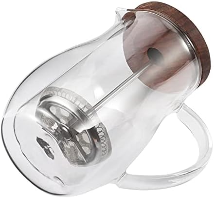 Liudan Coffee Pot Coffee Kettle with Handle Double Wall Glass Coffee Pot Filter Presses Kettle Heat-Resisting Tea Press Bottle Household Coffee Tools Coffee Kettle (Color : 600ML)