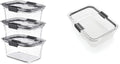 Rubbermaid Brilliance Glass Storage Containers (Pack of 3) and Large 9.6 Cup Food Container